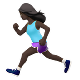 woman running: dark skin tone