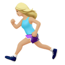 woman running: medium-light skin tone