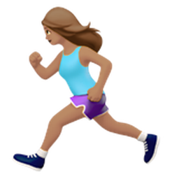 woman running: medium skin tone