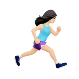 woman running: light skin tone, facing right