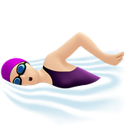woman swimming: light skin tone