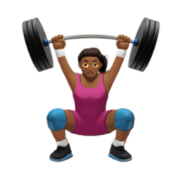 woman lifting weights: medium-dark skin tone