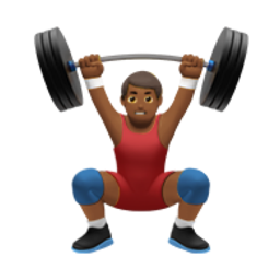 man lifting weights: medium-dark skin tone