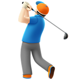 man golfing: light skin tone