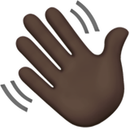 waving hand: dark skin tone