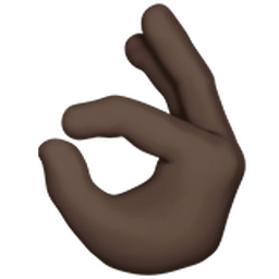OK hand: dark skin tone