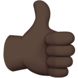 thumbs up: dark skin tone