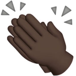 clapping hands: dark skin tone