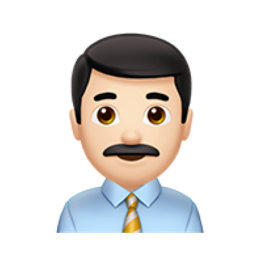 man office worker: light skin tone