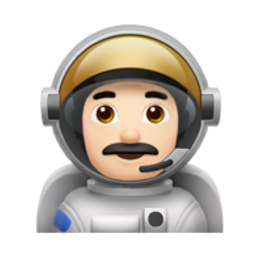man astronaut: light skin tone
