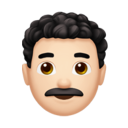 man: light skin tone, curly hair