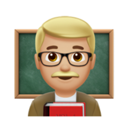 man teacher: medium-light skin tone