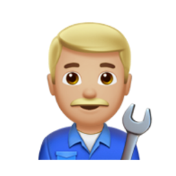 man mechanic: medium-light skin tone
