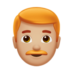 man: medium-light skin tone, red hair
