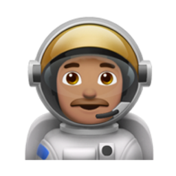 man astronaut: medium skin tone