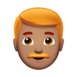 man: medium skin tone, red hair