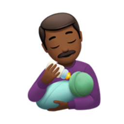 man feeding baby: medium-dark skin tone