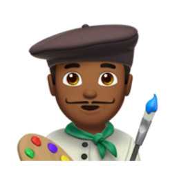 man artist: medium-dark skin tone