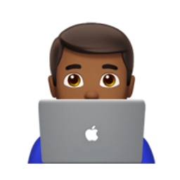 man technologist: medium-dark skin tone