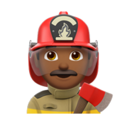 man firefighter: medium-dark skin tone