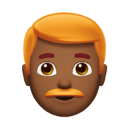 man: medium-dark skin tone, red hair