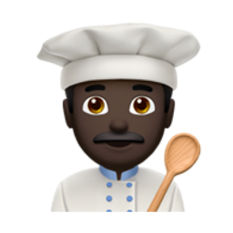 man cook: dark skin tone