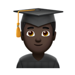 man student: dark skin tone