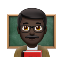 man teacher: dark skin tone