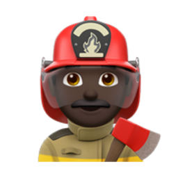 man firefighter: dark skin tone