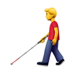 man with white cane