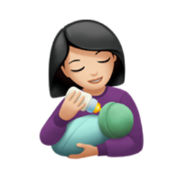 woman feeding baby: light skin tone