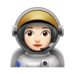 woman astronaut: light skin tone
