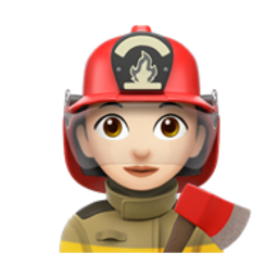 woman firefighter: light skin tone