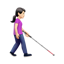 지팡이를 든 여자: 하얀 피부 오른쪽을 향한