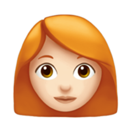 woman: light skin tone, red hair