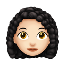 woman: light skin tone, curly hair