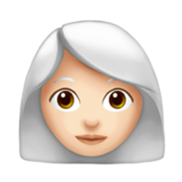 woman: light skin tone, white hair