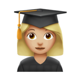 woman student: medium-light skin tone