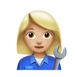 woman mechanic: medium-light skin tone