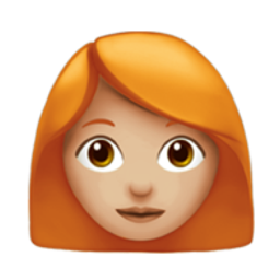 woman: medium-light skin tone, red hair