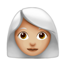 woman: medium-light skin tone, white hair