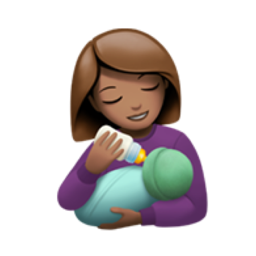 woman feeding baby: medium skin tone