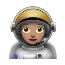 woman astronaut: medium skin tone