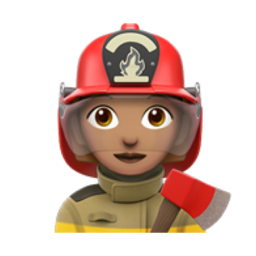 woman firefighter: medium skin tone