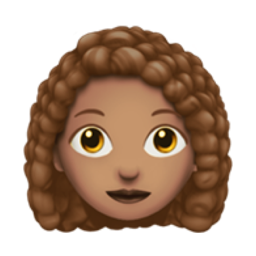 woman: medium skin tone, curly hair