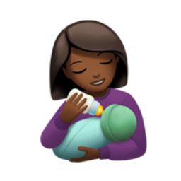 woman feeding baby: medium-dark skin tone