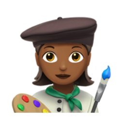 woman artist: medium-dark skin tone