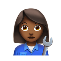 woman mechanic: medium-dark skin tone