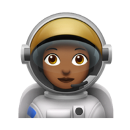 woman astronaut: medium-dark skin tone