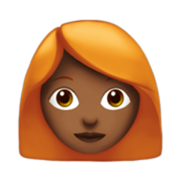 woman: medium-dark skin tone, red hair